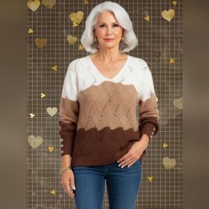 Colorblock V-Neck Sweater